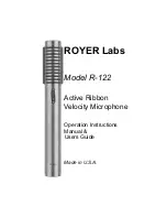 royer R-122 Operation Instructions Manual & User Manual предпросмотр