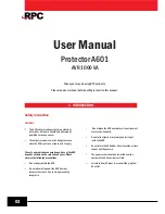 Предварительный просмотр 3 страницы RPC Protector A601 User Manual