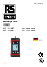 RS PRO 205-0961 Operating Manual предпросмотр