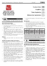 Preview for 1 page of RS PRO 430-9682 Instruction Leaflet