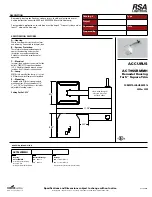 RSA Lighting ACT955RMMH Specification Sheet предпросмотр