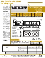 Preview for 1 page of RSA Lighting Combolight LV Series LV840MH Specifications