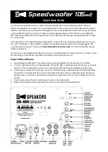 RSL Speedwoofer 105MK2 Quick Start Manual preview