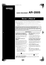 Предварительный просмотр 1 страницы RSS AR-200S Owner'S Manual