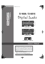 Preview for 1 page of RSS Digital Snake S-1608 Owner'S Manual