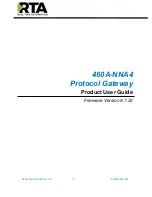 RTA 460A Product User Manual preview