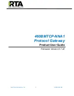 Предварительный просмотр 1 страницы RTA 460BMTCP-NNA1 Product User Manual