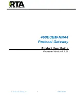 Предварительный просмотр 1 страницы RTA 460ECBM-NNA4 Product User Manual