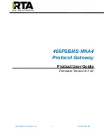 Предварительный просмотр 1 страницы RTA 460PSBMS-NNA4 Product User Manual