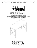 Preview for 1 page of RTA Techni Mobili RTA-2012 Assembly Instructions