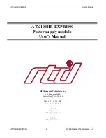 Предварительный просмотр 2 страницы rtd ATX104HR-EXPRESS User Manual