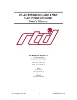 Preview for 2 page of rtd ECAN1000HR User Manual