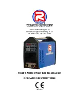 Preview for 1 page of Rtech TIG201 Operation Instructions Manual