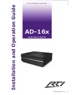 RTI AD-16x Installation And Operation Manual preview