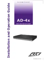 Preview for 1 page of RTI AD-4x Installation And Operation Manual