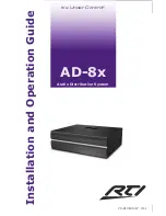 Preview for 1 page of RTI AD-8x Installation And Operation Manual