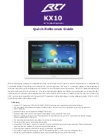 Preview for 1 page of RTI KX10 Quick Reference Manual