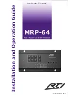 Preview for 1 page of RTI MRP-64 Installation And Operation Manual