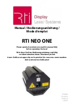 Preview for 1 page of RTI NEO ONE Manual