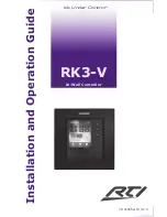 Предварительный просмотр 1 страницы RTI RK3-V Installation And Operating Manual