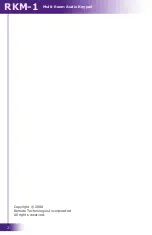 Предварительный просмотр 2 страницы RTI RKM-1 Installation And Operation Manual