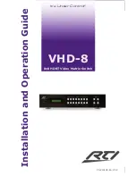 Preview for 1 page of RTI VHD-8 Installation And Operation Manual