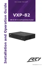 Предварительный просмотр 1 страницы RTI VXP-82 Installation And Operation Manual