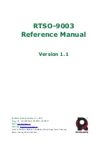 Preview for 1 page of RTimes RTSO-9003 Reference Manual