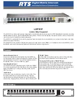 Предварительный просмотр 1 страницы RTS Digital Matrix Intercom LKP-957 Specifications