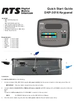 RTS DKP-3016 Quick Start Quide preview