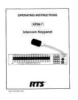 Предварительный просмотр 1 страницы RTS KP-98-7 Operating Instructions Manual