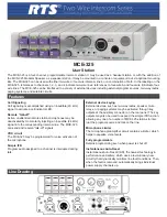 Предварительный просмотр 1 страницы RTS MCS-325 Manual