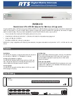 Предварительный просмотр 1 страницы RTS RVON-I/O Specification Sheet