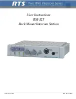 RTS Two-Wire Intercom RM-325 User Instructions предпросмотр