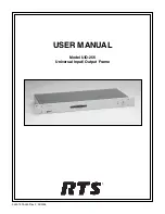 Предварительный просмотр 1 страницы RTS UIO-256 User Manual