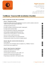 Preview for 21 page of Rugged Interactive TrailBlazer Traverse Installation And Instruction Manual