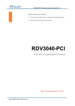 Preview for 1 page of Ruida Technology RDV3040-PCI Operation Manual