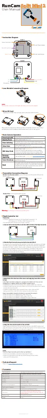 RunCam Split Mini 2 User Manual preview