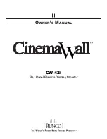 Предварительный просмотр 1 страницы Runco CinemaWall CW-42i Owner'S Manual