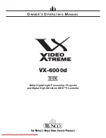 Runco CINEWIDE VX-6000D Owner'S Operating Manual предпросмотр