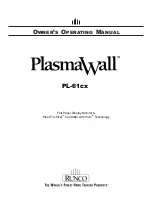 Предварительный просмотр 1 страницы Runco PlasmaWall PL-61CX Owner'S Operating Manual