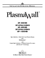 Предварительный просмотр 1 страницы Runco PlasmaWall XP-103DHD Installation And Operation Manual