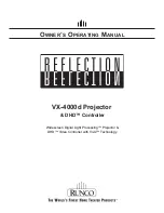 Runco Reflection VX-4000d Owner'S Operating Manual preview