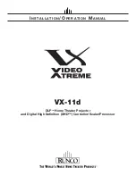 Runco VX-11d Installation & Operation Manual предпросмотр