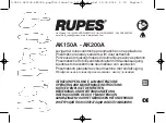 Rupes AK-150A Operating And Maintenance Instructions Manual preview