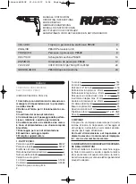 Preview for 2 page of Rupes P850E Operating Instructions Manual