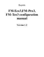 Preview for 1 page of RUPTELA FM-Eco3 Configuration Manual