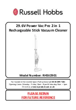 Russell Hobbs 29V Power Vac Pro RHSV2901 Spare Parts preview