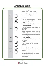 Preview for 17 page of Russell Hobbs 5060210926670 User Manual