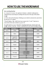 Preview for 21 page of Russell Hobbs 5060210926670 User Manual